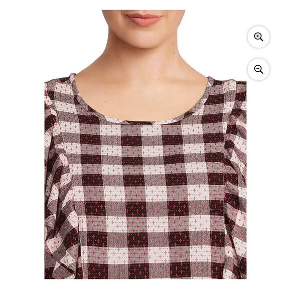 Terra and Sky 2X Plus Women’s Ruffled Top - Picture 3 of 4